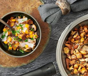 Kürbis-Rezept: Getreiderisotto mit Pilzen