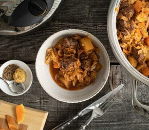 Herbstliches Lammgulasch mit Kürbis