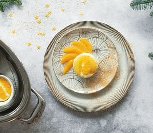 Cream cheese soufflé with oranges
