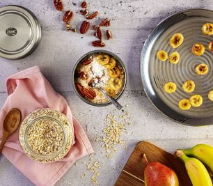 Porridge mit Birne und Banane